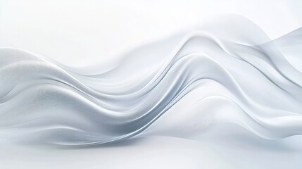 Fototapete - 3d rendered abstract wavy white background
