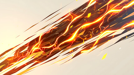 Poster - abstract art colored lightning strike elements