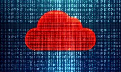 Poster - Cloud computing concept with binary code background, digital data representation