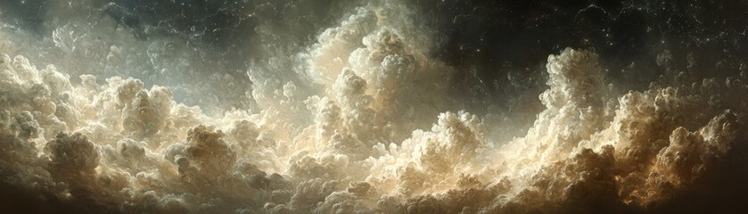 Poster - Create a dreamy abstract watercolor design using soft pastel tones in cloud formations