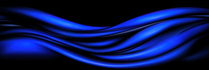 Aufkleber - Elegant flowing blue fabric on dark background serene and smooth aesthetic