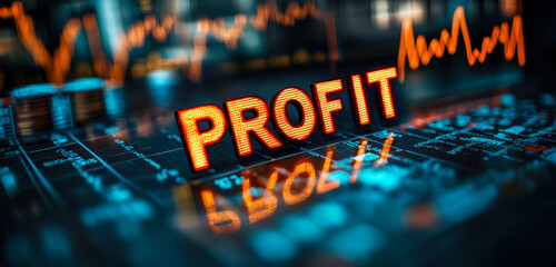 Poster - Stock Market Profit Concept with Investment Analysis and Trading Strategy Banner