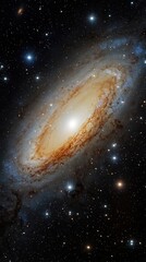 Aufkleber - Stunning spiral galaxy with bright core and swirling arms in deep space photography vertical format