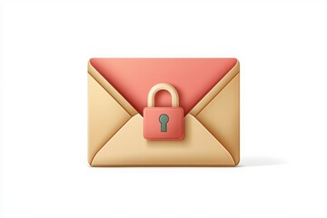 Poster - Secure your communications with a minimalistic envelope icon featuring a lock symbol for email protection