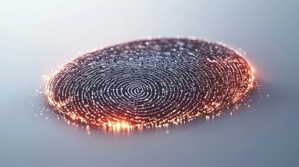 Poster - Create a minimal fingerprint icon featuring a digital lock overlay for enhanced security