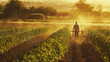 © Pahal - Farmer irrigating an Acre, A large land unit. with a watering system.
