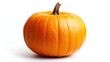 © Mutimul - A Single, Ripe Orange Pumpkin on a White Background