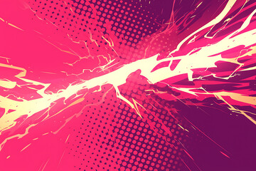 Fototapete - Flat art of electric lightning strike