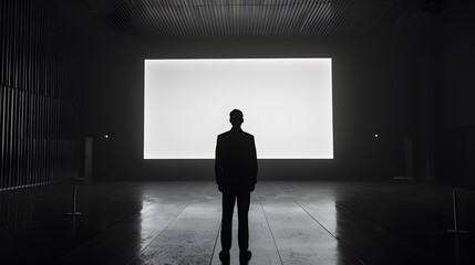 Poster - Silent cinema frames in a minimalistic context AI generated illustration