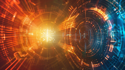 Poster - futuristic technology background, tech wallpaper