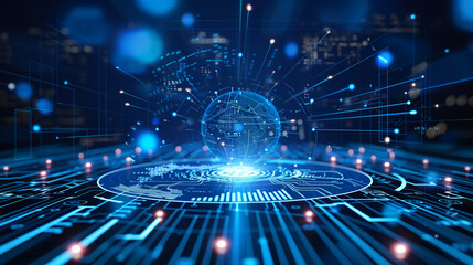 Poster - futuristic technology background, tech wallpaper