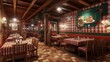 © Abdul - A rustic pub interior with warm wood textures and 3D-rendered craft beers served with gourmet tapas
