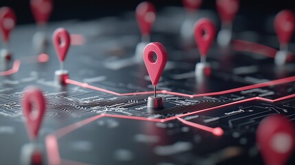 Poster - Visual Representation of a Customer Journey Map with Navigational Markers, Illustrating Touchpoints and Connections for Enhanced User Experience Analysis