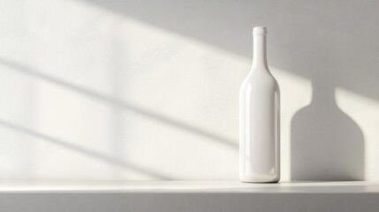Poster - A modern white bottle on a white surface with soft lighting, creating a serene aesthetic