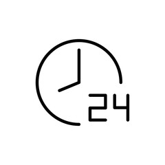 Poster - 24 hrs icon Outline vector for web ui