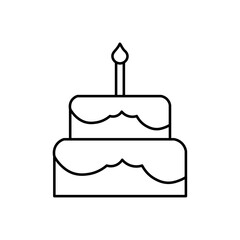 Aufkleber - Birthday cake icon Outline vector for web ui