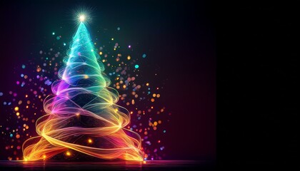 Wall Mural - beautiful colorful abstract christmas tree with copy space