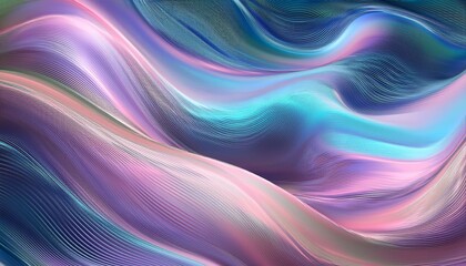 Wall Mural - flowing pastel iridescence in abstract waves