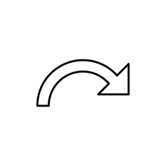 Poster - Curved arrow icon Outline vector for web ui