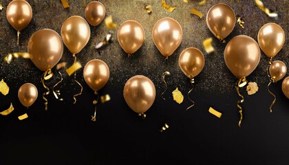 Wall Mural - golden christmas balloons