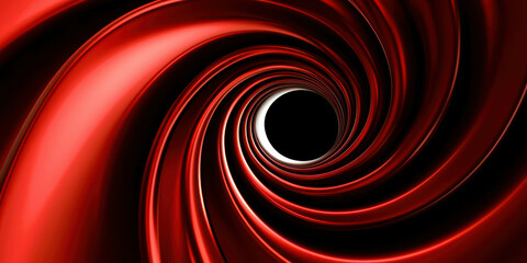 Poster - A red swirl with a black hole in the center