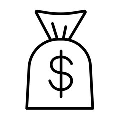 Aufkleber - Money bag icon Outline vector for web ui