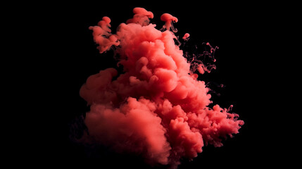 Aufkleber - Vibrant red smoke billows against a black background