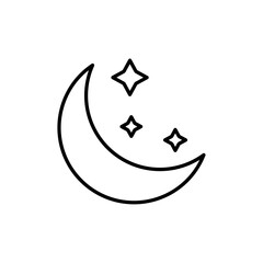 Poster - Moon stars icon Outline vector for web ui