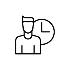 Poster - office hours icon Outline vector for web ui