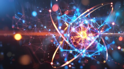 Wall Mural - Digital technology electronic rotating sphere poster background