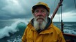 © Vancouver - a fisherman with a beard and yellow jacket on a boat