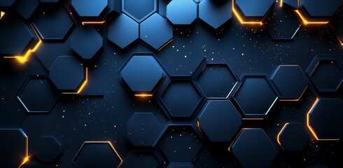 Poster - With a circle head-up display and digital circuit network for advertising and games, this is a futuristic blue digital hi-tech background.
