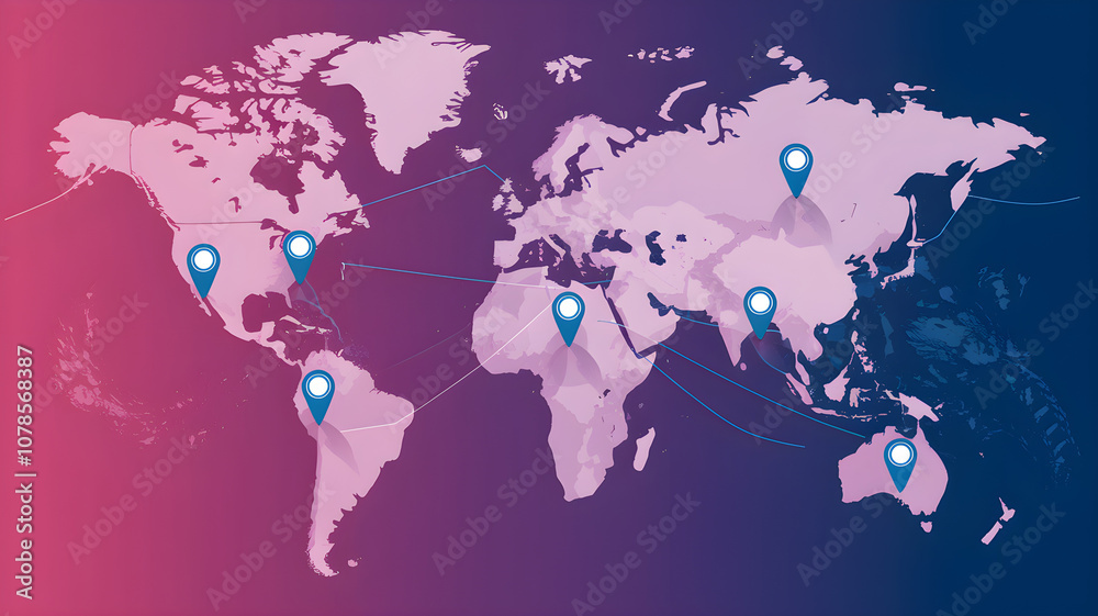 Colorful World Map Illustration for Creative Projects Stock ...