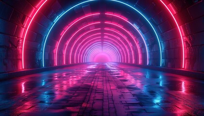 3d technology abstract neon light background,