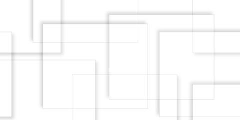 Poster - Abstract white and grey geometric overlapping square pattern, design of technology background with shadow.  abstract square background geometry shine and element template for web  presentation design	