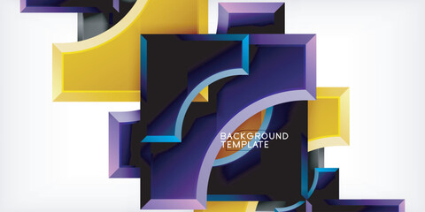 Poster - Geometric design abstract background - circles and triangles