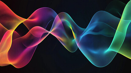 Poster - Colorful abstract wave patterns in vibrant digital design