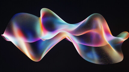 Poster - Colorful abstract wave pattern against a dark backdrop