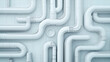 © primopiano - Abstract industrial network of interconnected pipes forming a complex geometric pattern against a light background in a monochromatic style.
