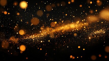Poster - A stunning abstract background featuring shimmering golden particles and a vibrant black backdrop, perfect for celebrations and elegant designs.
