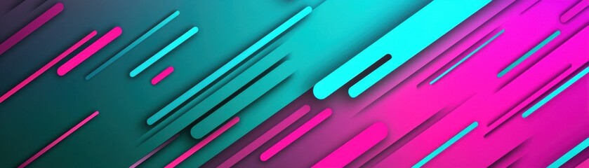 Poster - Colorful abstract background with dynamic lines in vibrant pink and teal, creating a modern and energetic design perfect for digital art.