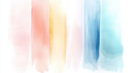 Poster - A soft, abstract watercolor background featuring gentle pastel colors in stripes, perfect for a serene and artistic design.