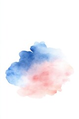 Poster - a serene watercolor splash in soft blue and pink hues, ideal for backgrounds, design elements, or ar