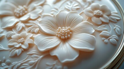 Carved Floral Design on a Compact