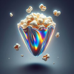 Wall Mural - Popcorn Kernel A single unpopped popcorn kernel falling its holo