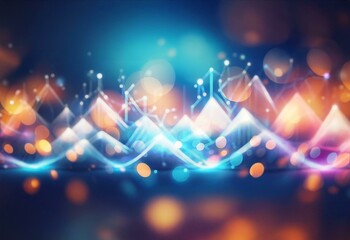 Poster - Abstract colorful digital landscape with peaks and valleys.