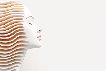 Poster - An abstract wave or particle surrounds a digital human silhouette, symbolizing technology and virtual evolution in a futuristic space