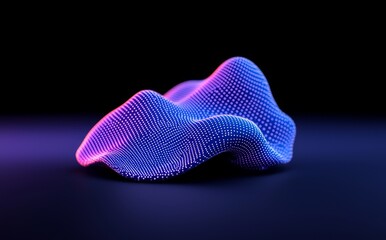 Poster - a digital landscape with blue hues that represents technology and innovation is created from interco