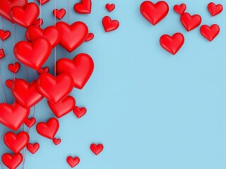 heart background with red love hearts in a 3d render perfect for valentine's day, red, valentine