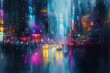 © Akash - Blurred cityscape with neon lights